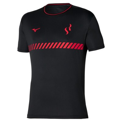 Camisa Mizuno Sergio Ramos Training Tee Mujer Negros - Chile M043JTFDGW